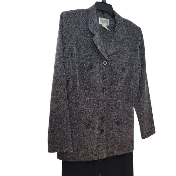 Julian Taylor Womens Two-Piece Suit Dress Size 14 Gray & Black Polyester Blend - Picture 9 of 14